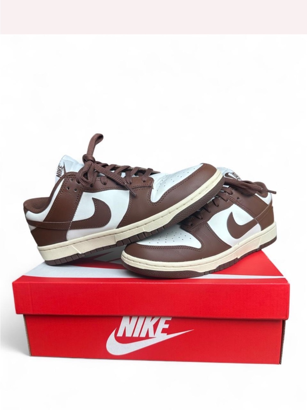 Nike Brown and White Low-Top Sneakers